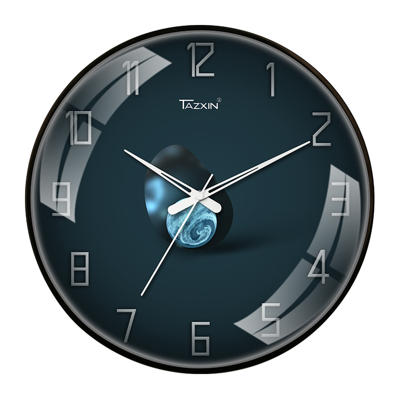 Suministro directo de fábrica convexo reloj de pared de vidrio nórdico luz de lujo simple reloj mudo sala de estar curvo entrega por lotes reloj transfronterizo image 9