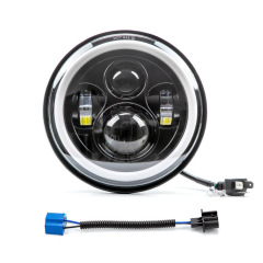 ハーレーラングルヘッドライト 7 インチ 60W4 ビーズエンジェルアイ H4 から H13 アダプター LED ヘッドライト延長アダプターケーブル