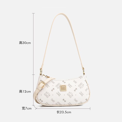 Bago Lady 2025 Unique Cartoon Print Baguette Bag, Versatile Mini Shoulder Bag for Women, Crossbody Bag 8205-3