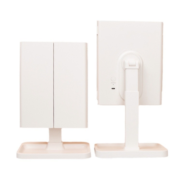 Nuevo espejo de maquillaje LED de escritorio para dormitorio de estudiantes con luz, altura ajustable, venta directa de fábrica.