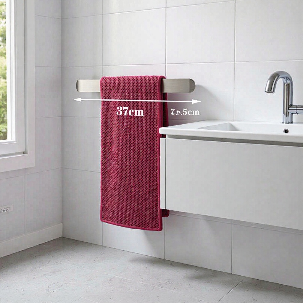 Towel Rack, No Drilling Required, 304 Stainless Steel, Bathroom, Toilet, Kitchen Towel Bar, Self-Adhesive Ring, Hardware Hanger