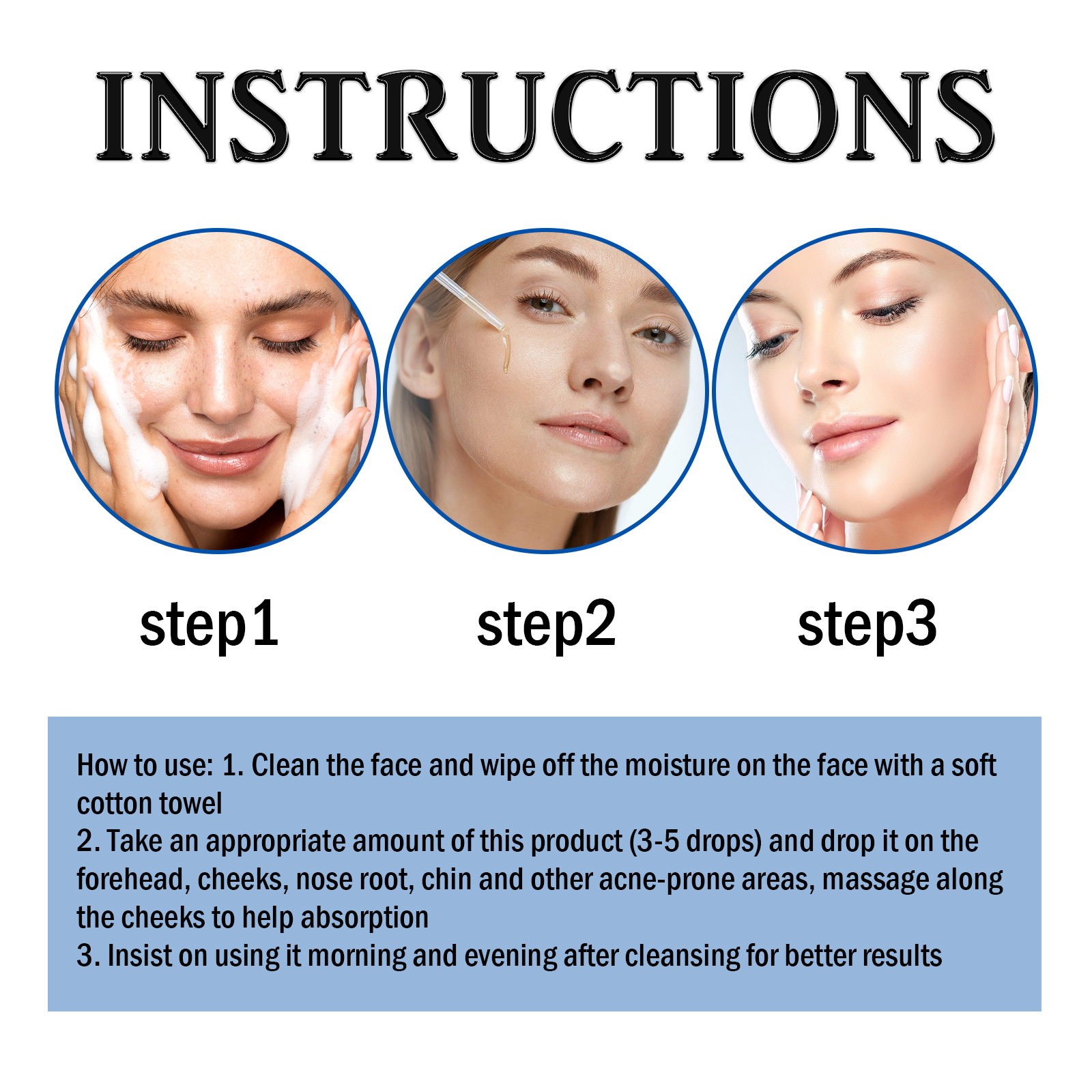 EELHOE Small Blue Bottle Removing essence Liquid Lightens Acne Marks, Firms Pores, Mildly Moisturizes and_voghion.com