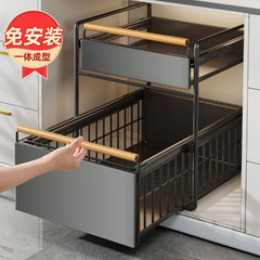 キッチン排水ラック多機能調味料ボウルとディッシュシンク引き出し収納ラックキャビネットバスケット層状ラック工場