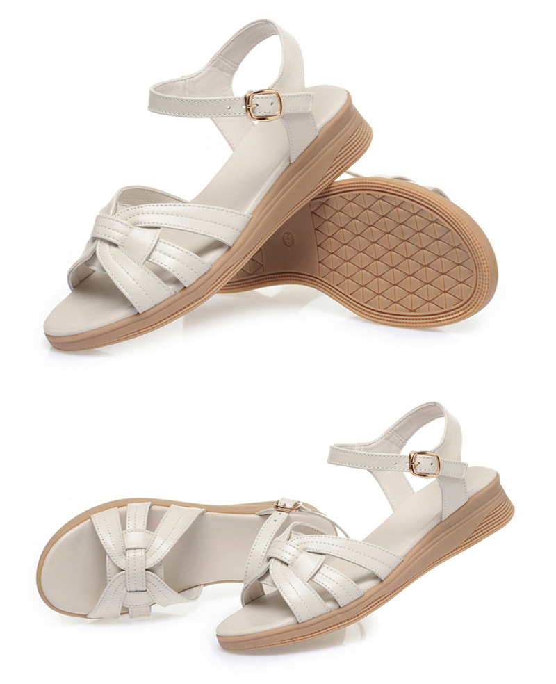 Dép sandal nữ quai chữ V đế mềm chống trơn, thoải mái cho mẹ mùa hè — Đỏ rượu chi tiết 22
