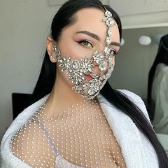 亞馬遜新穎萊茵石面具 火爆INS高人氣博主同款水鑽面罩mask