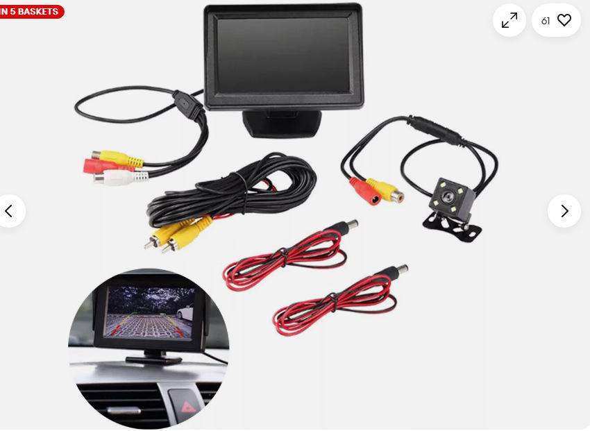 Jiefeng 4.3 inch Desktop Monitor Car Rear View Camera (Vehicle camera) - 43-inch-desktop-adjustable-4-lights