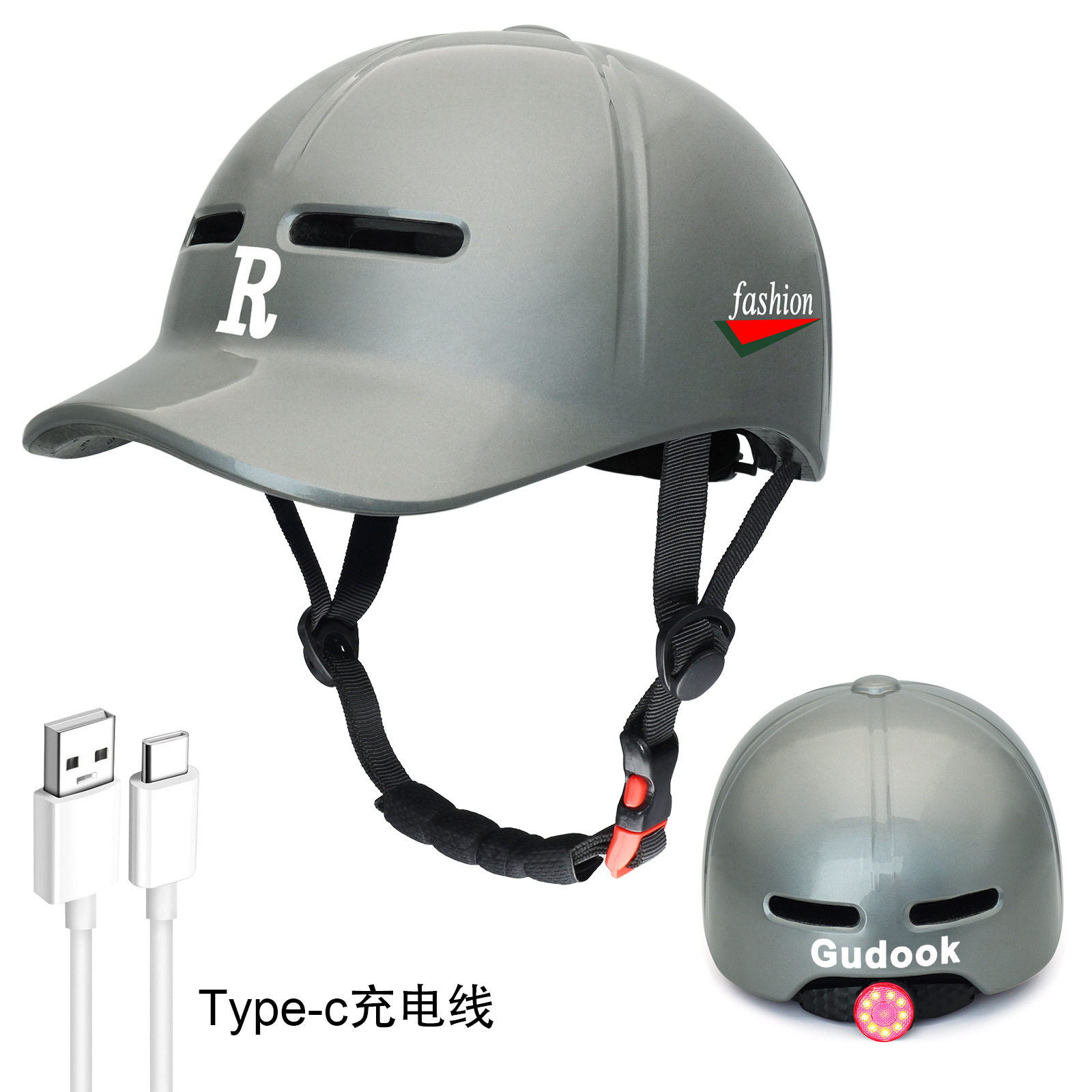 Gorro de pico de pato moldeado de una pieza para ciclismo, desplazamientos, casco para scooter eléctrico para todas las estaciones, patineta, patinaje sobre ruedas, béisbol
