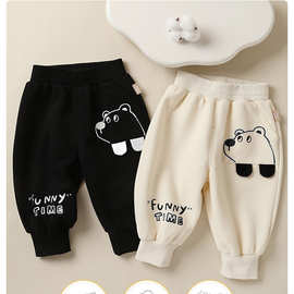 2025秋冬季宝宝裤子休闲卫裤春秋儿童男童女童长裤子外穿潮秋黑色