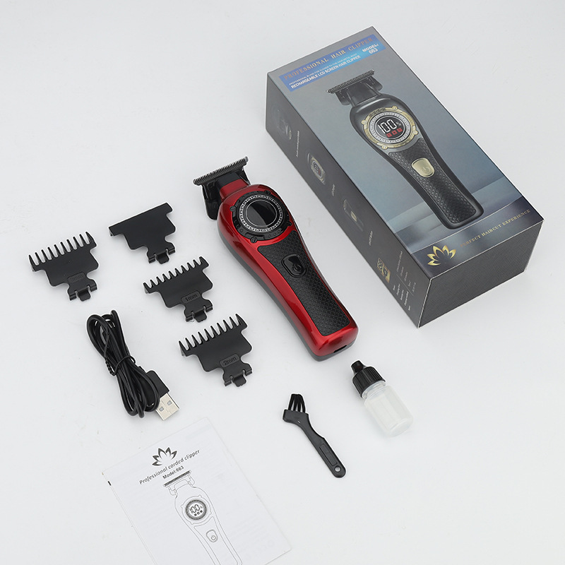 ハイパワー家庭用電気バリカン LCD デジタルディスプレイメンズ彫刻電気バリカンヘアサロンレトロ電気バリカン卸売|undefined