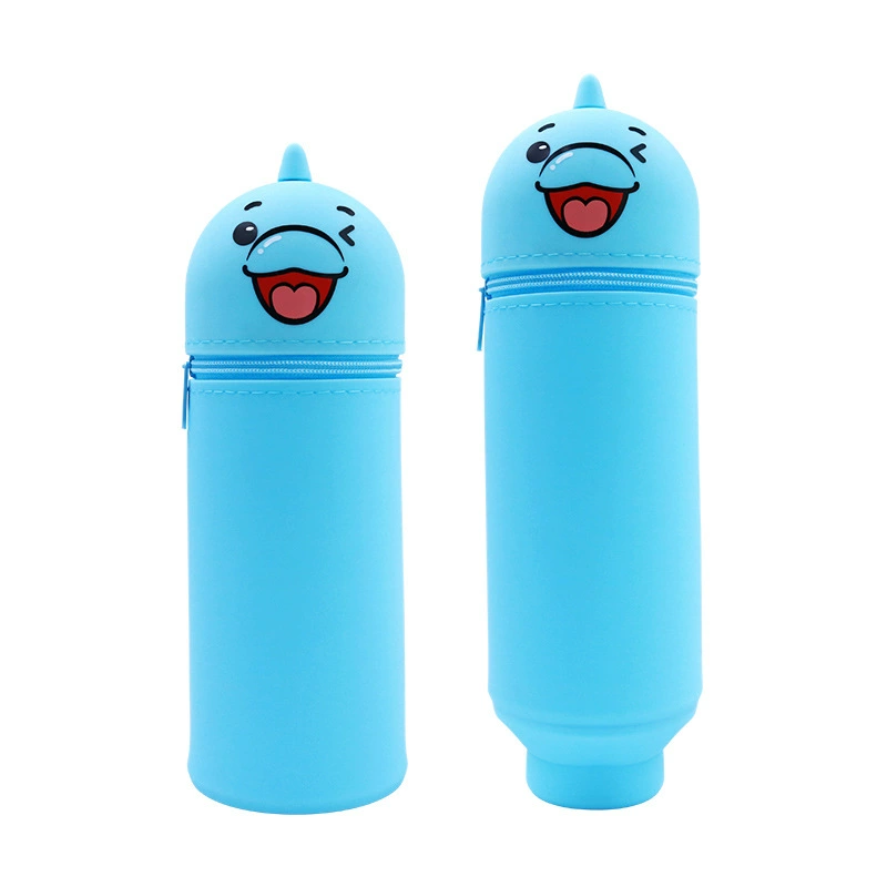 Silicone Cartoon Pencil Case, Large-Capacity Foldable Stationery Pouch, Dinosaur & Animal Designs