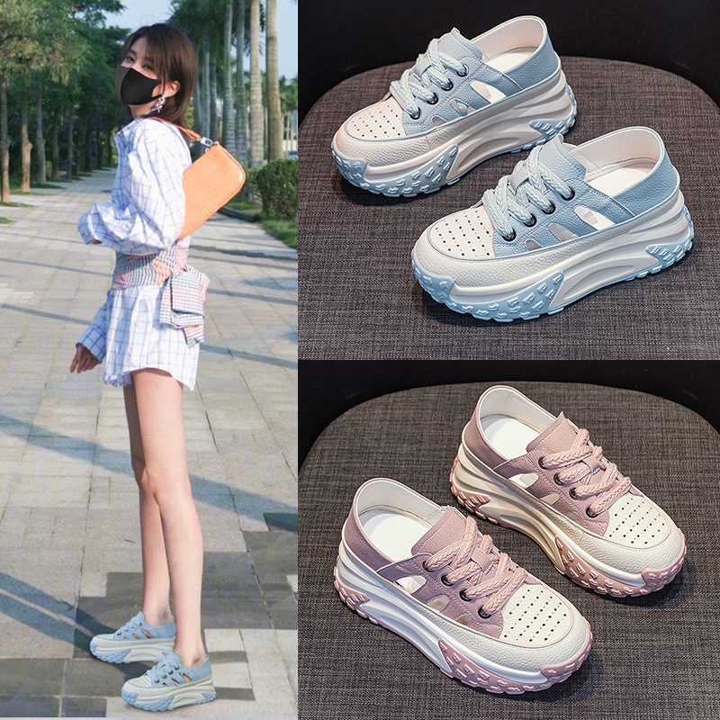 Giày sneaker nữ đế dày da khoét lỗ phong cách retro mùa hè 2026 — M2331 màu trắng, M2331 màu xanh lam, M2331 màu hồng