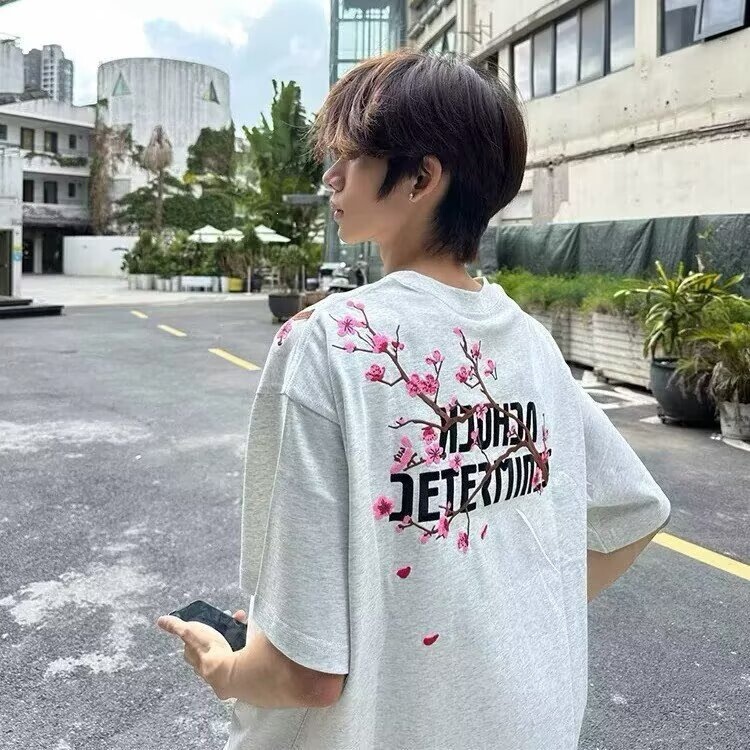 Dropshipping Cross-Border American-Style Short-Sleeve Embroidered T-Shirt for Men, 2026 Summer New Trendy High-Appearance Couple Tops Support Dropshipping Cross-Border American-Style Short-Sleeve Embroidered T-Shirt for Men, 2026 Summer New Trendy High-Appearance Couple Tops Support