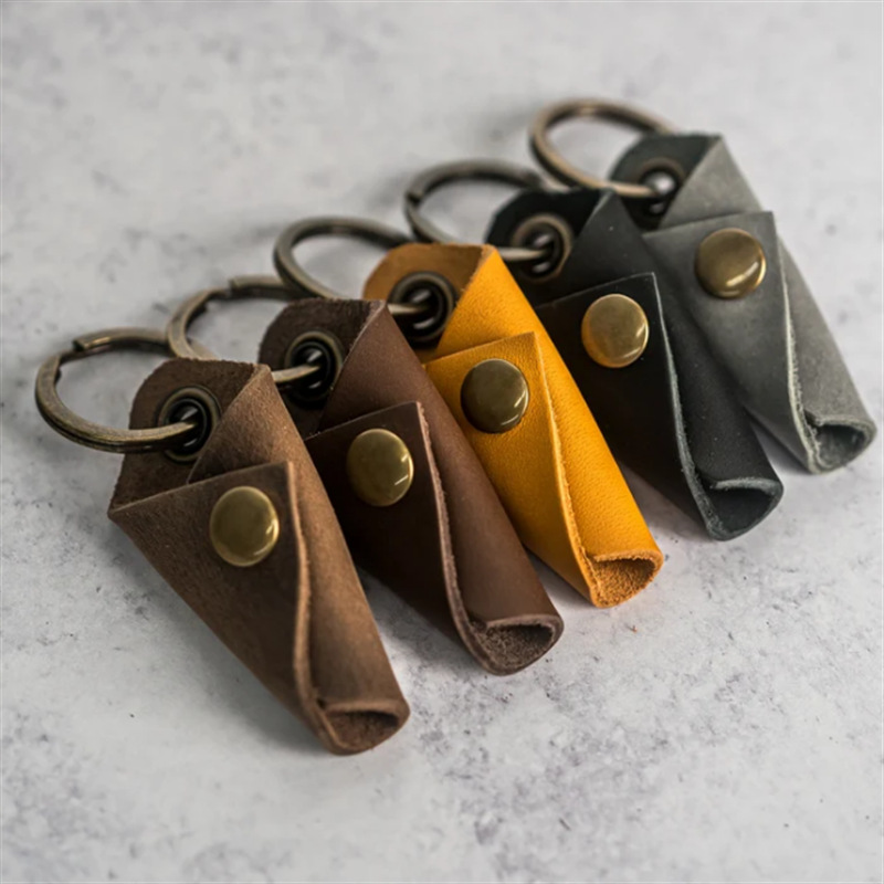 European And American Retro First-layer Cowhide Key Bag Home Lock Key Car Key All-in-one Bag Pocket Key Storage Bag