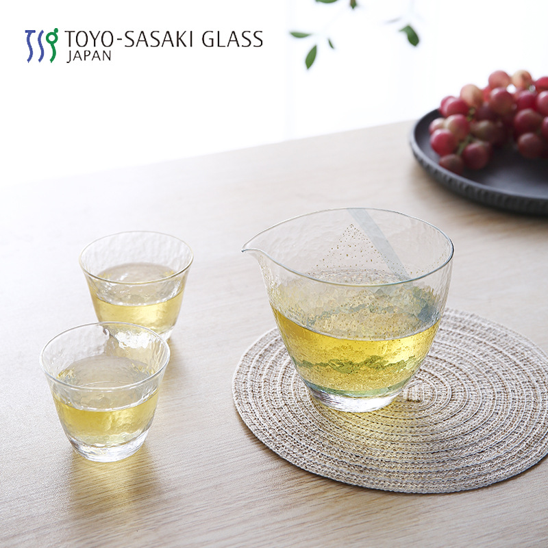 Japan Imported Oriental Sasaki Glass Crystal Hammer Cup Yachiyo Fair Cup Glass Tea Set
