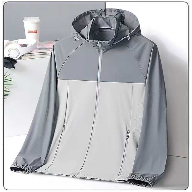 0329-41罗meng冰丝防晒服男轻薄连帽上衣休闲防晒服外套男女同款