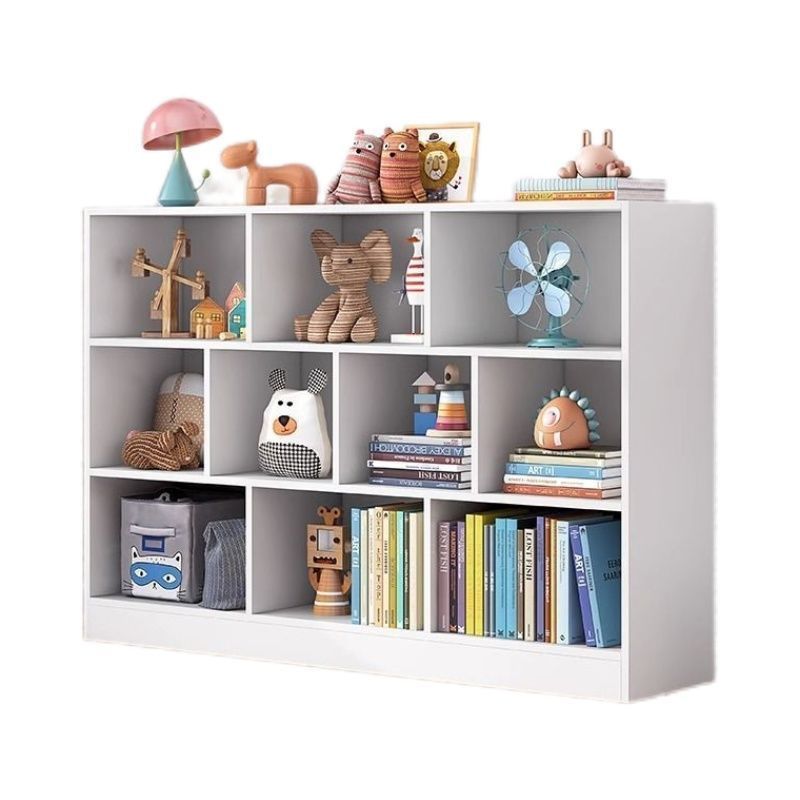 Estante de libros simple para el hogar contra la pared libre combinación multicapa de rejilla de almacenamiento estante de libros pintados para niños estante de libros bajo