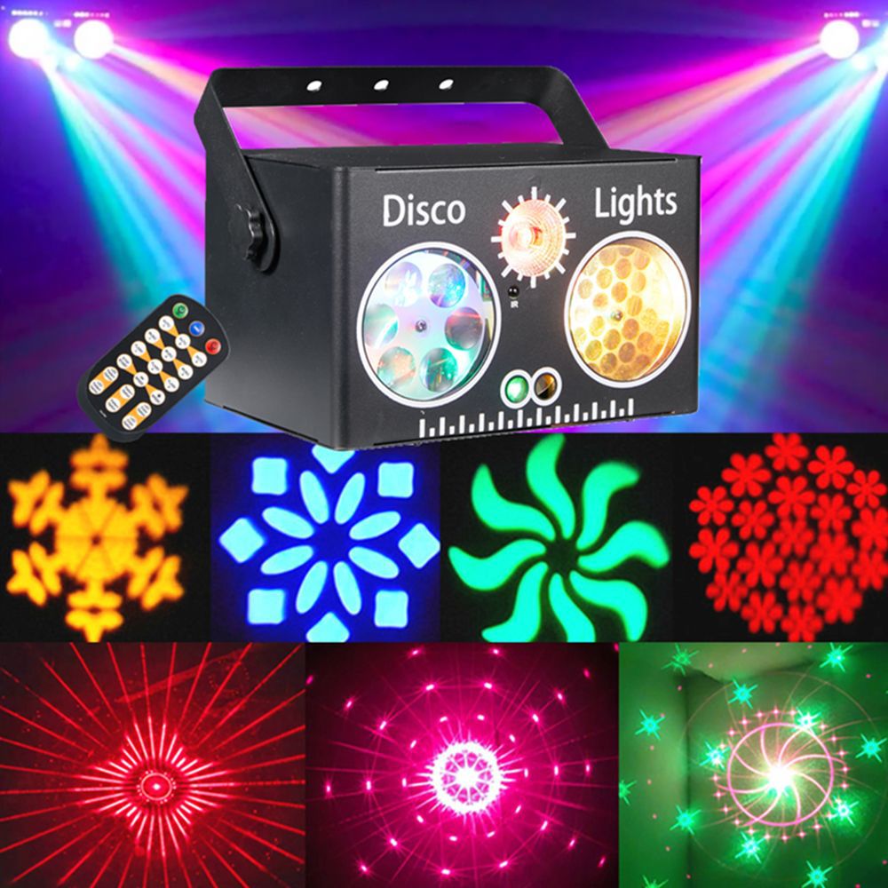 2025跨境舞台灯激光灯频闪图案3合1投影仪DJ迪斯科酒吧KTV氛围灯