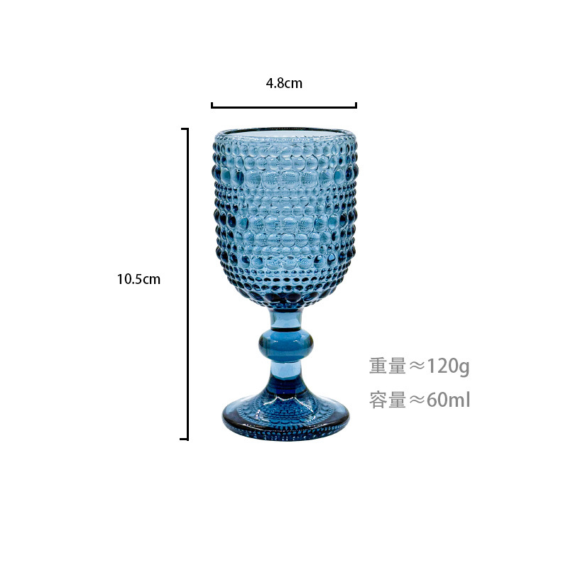 Gran por mayor transfronterizo vintage relieve tazas de vino de vidrio de colores tazas de vino de boda una taza de vino grueso una taza o dos tazas image 10