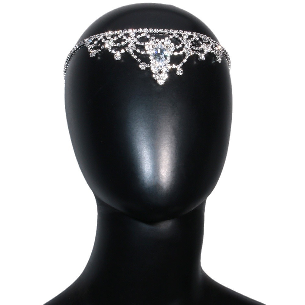 Accessoires de cheveux de chaîne de front de goutte d'eau pour femmes, accessoires exotiques de coiffure haut de gamme en diamant creux_voghion.com