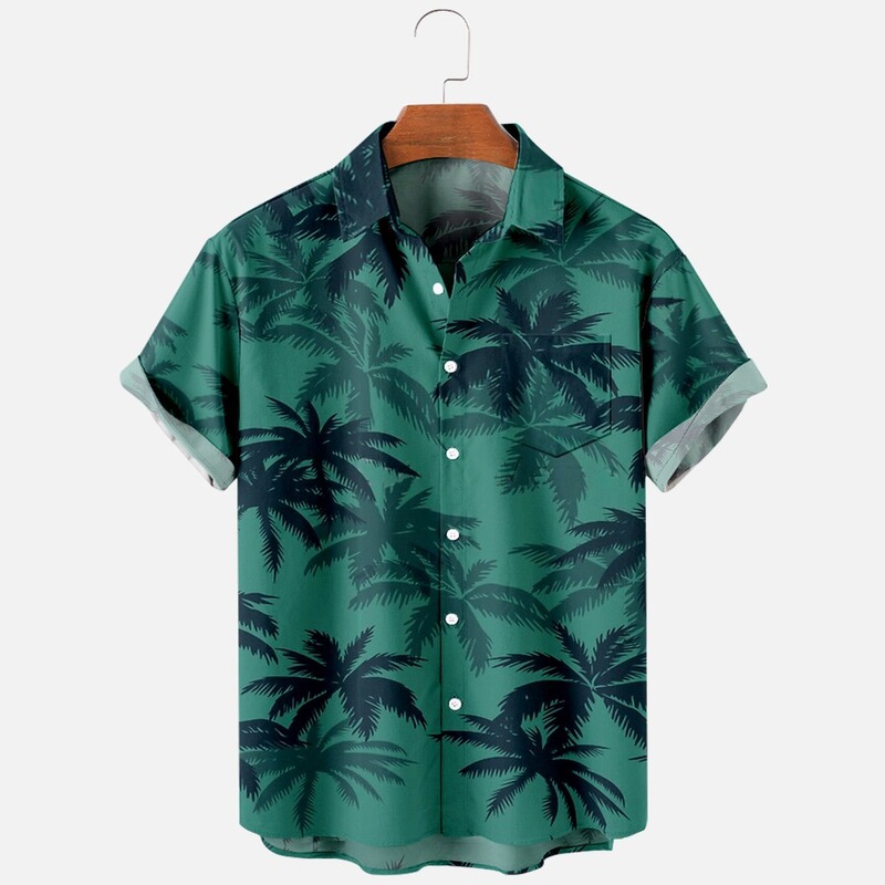 2025 Summer Fashion Hawaiian Short Sleeve Shirt 3D Printed Plaid Casual Men's Lapel Casual Floral Shirt 2025 Summer Fashion Hawaiian Short Sleeve Shirt 3D Printed Plaid Casual Men's Lapel Casual Floral Shirt