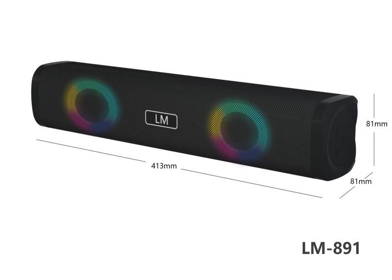 LM891 직사각형 스트립 블루투스 스피커 RGB 컬러 조명 특수 효과 카드 U 디스크 TF 카드 스피커 데스크탑 스피커