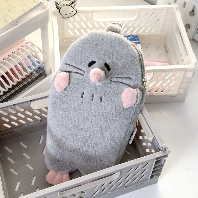Plush capacious pencil case