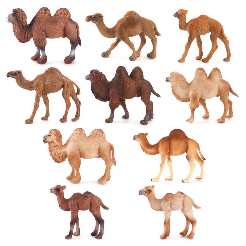 Transfronterizo desierto simulación animal sólido camello modelo decoración desierto animal solo doble pico camello traje de juguete