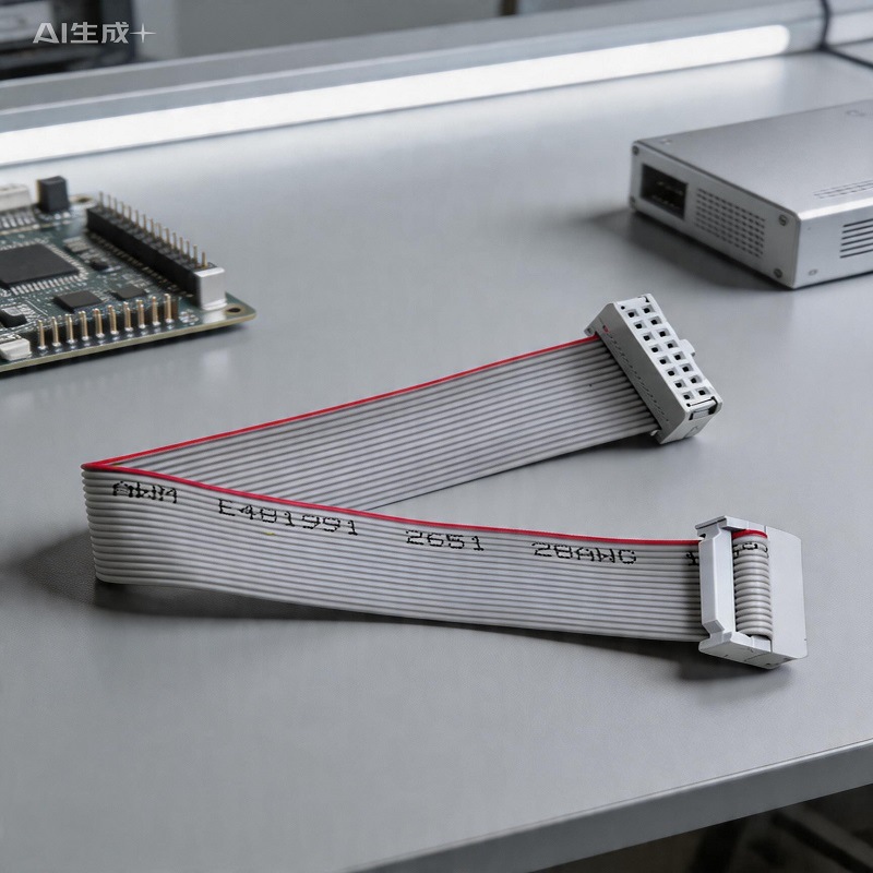 LED显示屏16P排线灰色IDC压线头2.54排线连接线30厘米