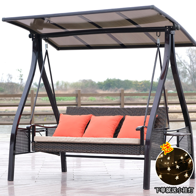 햇빛 보드 레드 등나무 3 인용 스윙 쿠션