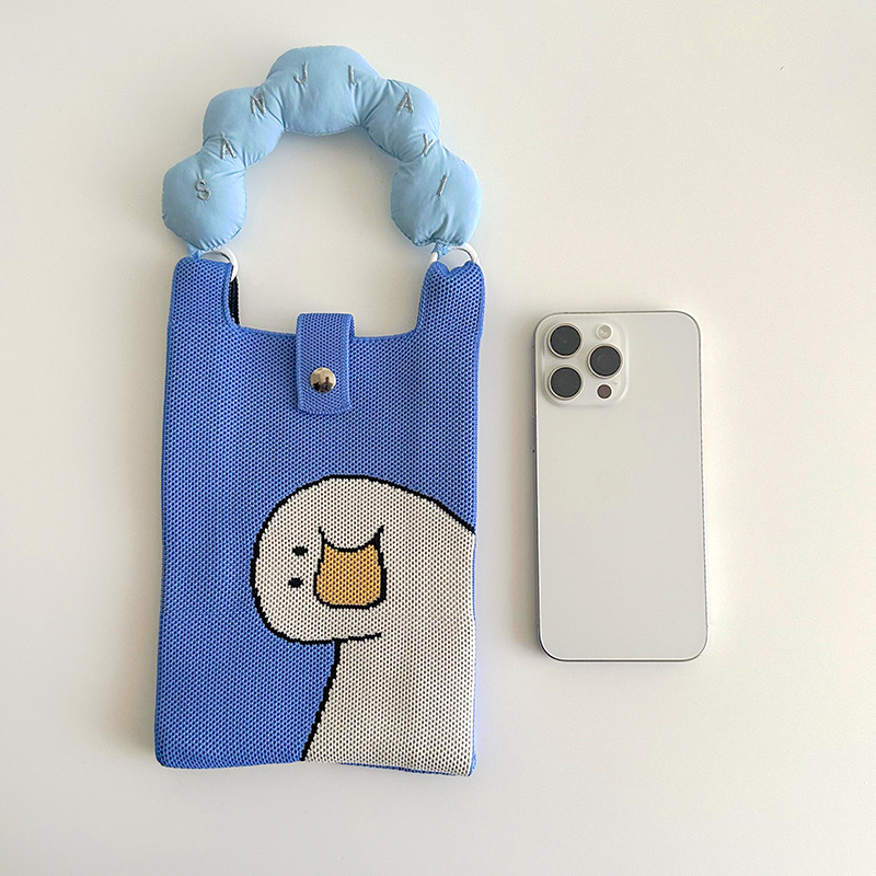 Linda bolsa de teléfono móvil de punto dulce, mensajero de un solo hombro, mini bolsa multiusos, textura, bolso de mano casual al por mayor