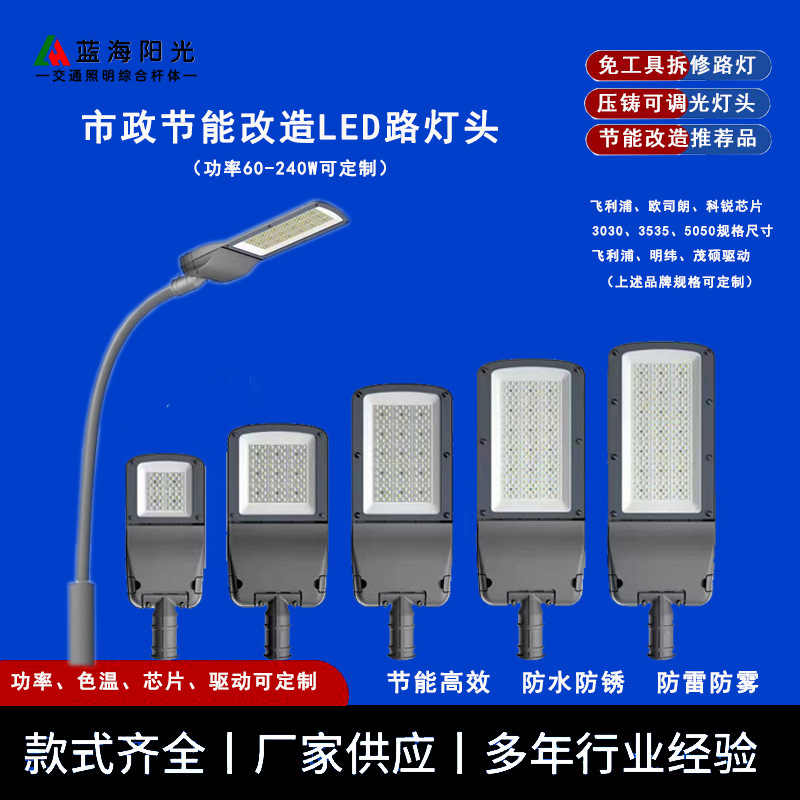 户外一体化市电led路灯头 新农村改造防水防雷工程城市道路照明