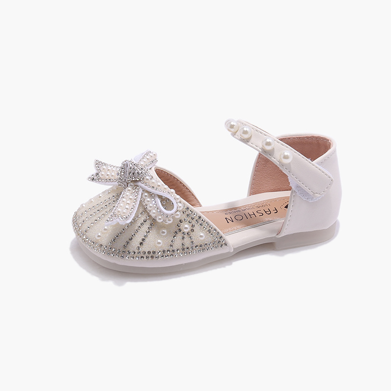 Zapatos de cristal para niñas 2026 verano nuevas sandalias de cabeza de bolsillo para niños pequeños zapatos de princesa suaves zapatos de baile de niñas