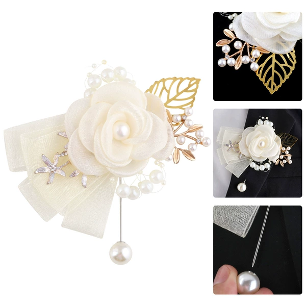 [奶色胸花（宽10.5cm*高10cm）15g]