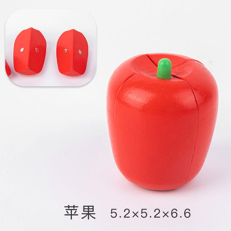 Los niños juegan casa cocina juguetes madera magnética verduras y frutas cortar madera frutas y verduras a granel traje al por mayor