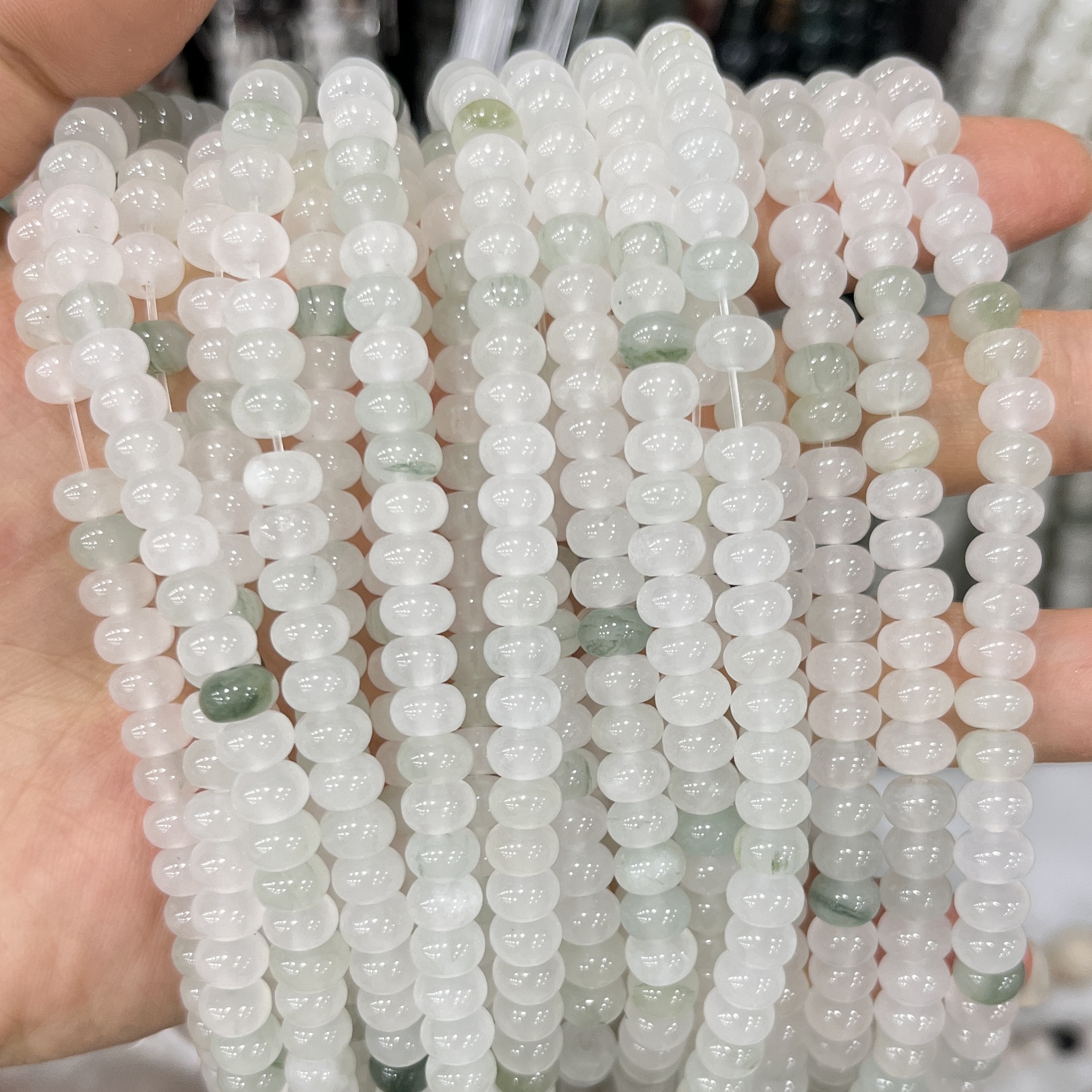 Piedra natural 5 * 8 Abaco Piedra Shoushan DIY accesorios de joyería collar de cuentas separadoras cuentas de posicionamiento cuentas al por mayor