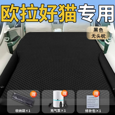 Vehicle-mounted inflatable bed Car Mattress Car Rear Sleeping - standard-great-wall-euler-good-cat-special-black-headless-pillow-polka-dot-wings-model