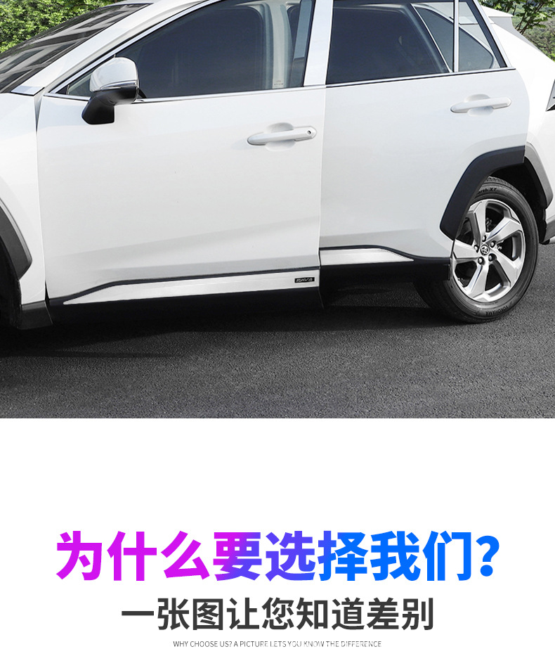 Suitable for 24 Rav4 Window Trim Strips Wilanda Stainless Steel Body Bright Strips Window Modification Accessories
