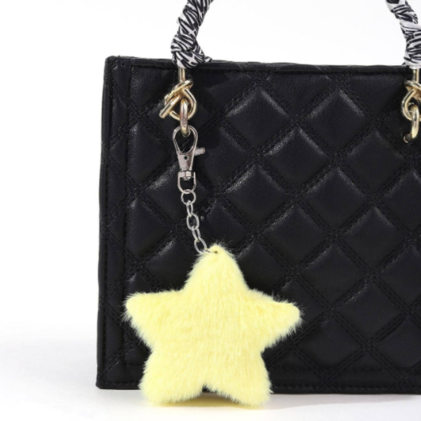 15g Weight Bag Pendant, Keychain Classification 1 Piece Quantity Daily, Street Occasion Imitation fur, Alloy Material Star Pattern Cute Style 1 Piece Cute Star Imitation Fur Alloy Bag Pendant Keychain 8