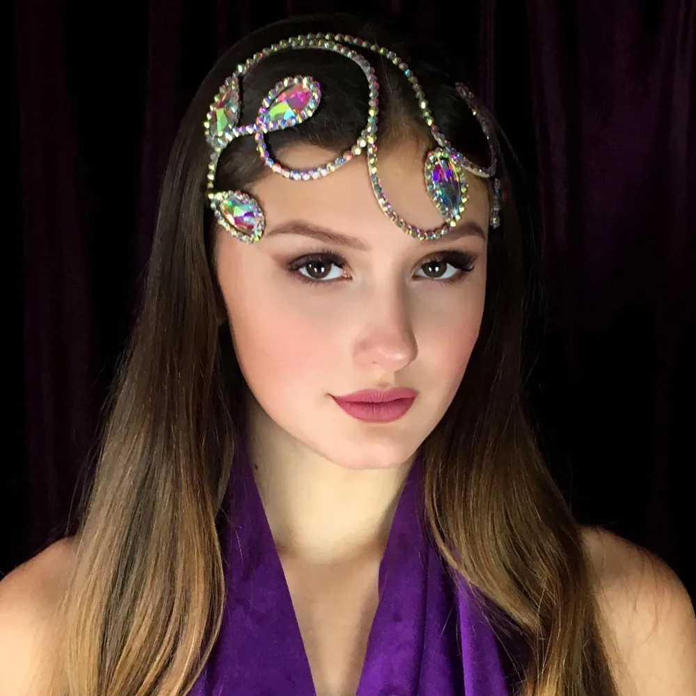 hot selling rhinestone geometric headdress versatile diamond versatile headdress hollow heart hair accessories female hair chain_voghion.com