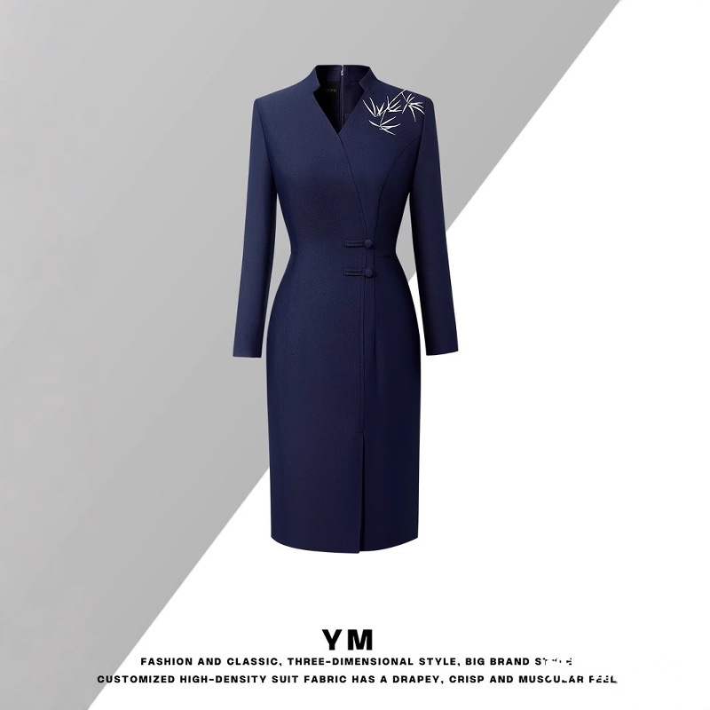 新中国式スーツ女性2025新型国風刺繍職業スーツコート高級販売部作業服