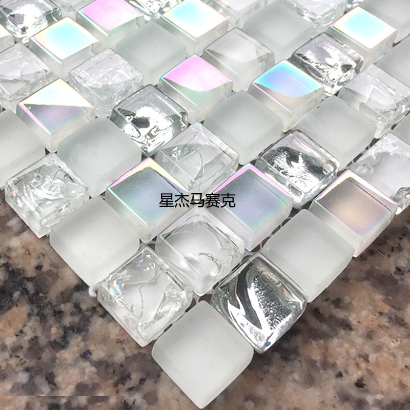 White Magic Color Crystal Mosaic Living Room Bathroom Toilet Swimming Pool TV Background Wall Balcony Kitchen Tile