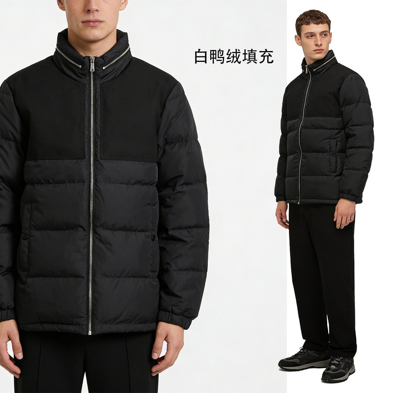 Men's and Women's Stand-Collar down Jacket, Filled with White Duck Down, 90% down Content, Thick Style, No Tags, Warm, Gb001