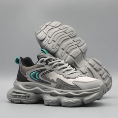 メンズシューズ、厚底ダッドシューズ、新作エアクッション、衝撃吸収ソフトソール、春秋レザーカジュアル、万能トレンドシューズ、スポーツシューズ