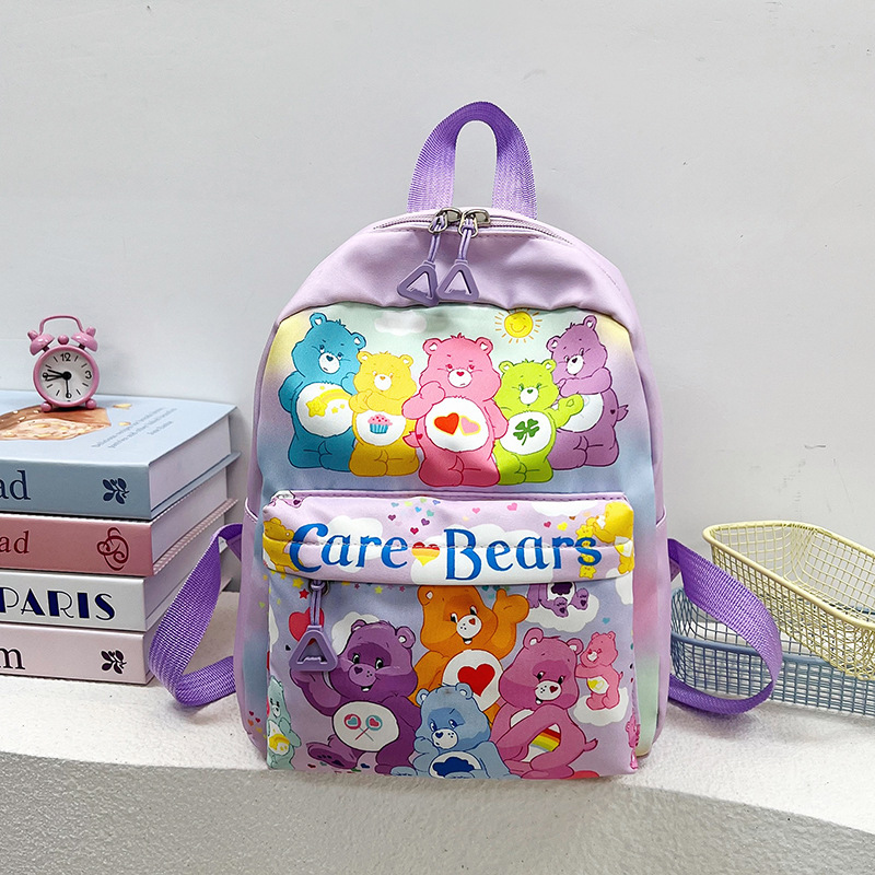 Mochila arco iris de dibujos animados, mochila para niños y niñas, osos lindos, bolsas de viaje dobles, bolsas escolares grandes para estudiantes, grado 1 - 6