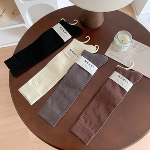 Vertical Stockings Simple Temperament All-match Slimming High-end Sense Small Leg Stockings Black and White Grey Fashion Stacked Stockings for Children