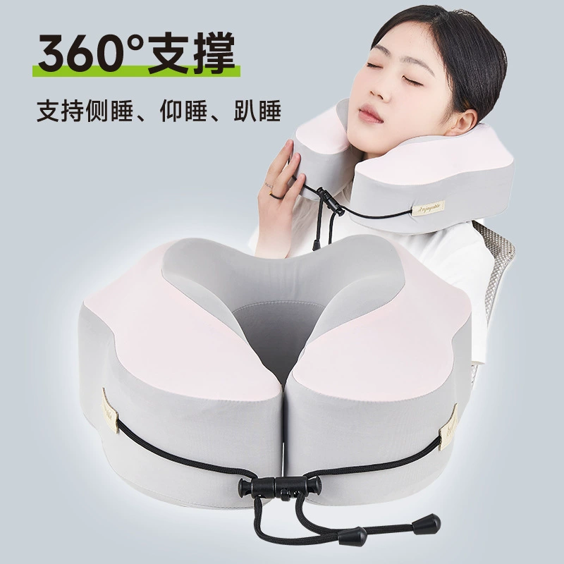 U-образная подушка из пены с эффектом памяти, дорожная подушка для шейного отдела позвоночника, подушка для сна в самолете, подушка из ледяного шелка, подушка для шеи, портативная однослойная двойная подушка