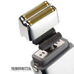 跨境熱銷家用金屬刮鬍刀鬍鬚刀電推剪推白推光修邊男士剃鬚刀