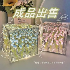 ルービックキューブ チューリップ 完成品 手作り DIY 花の海 立体ナイトライト ガールフレンドや親友へのクリエイティブな学生ギフト