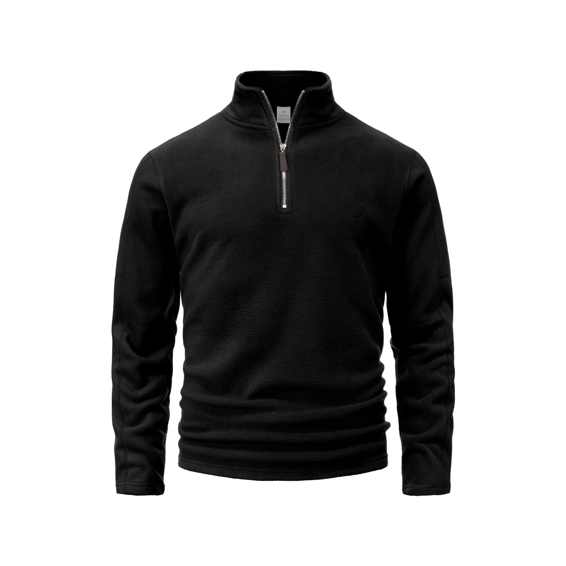 Otoño e invierno transfronterizos, suéter de media cremallera para hombres, 100 trajes de terciopelo empalmados, chaquetas de fitness y carreras para hombres
