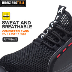 New Knit Protective Safety Shoes with Anti-Puncture and Anti-Impact Features, Lightweight, Low-Top, All-Season Work Safety Protective Shoes